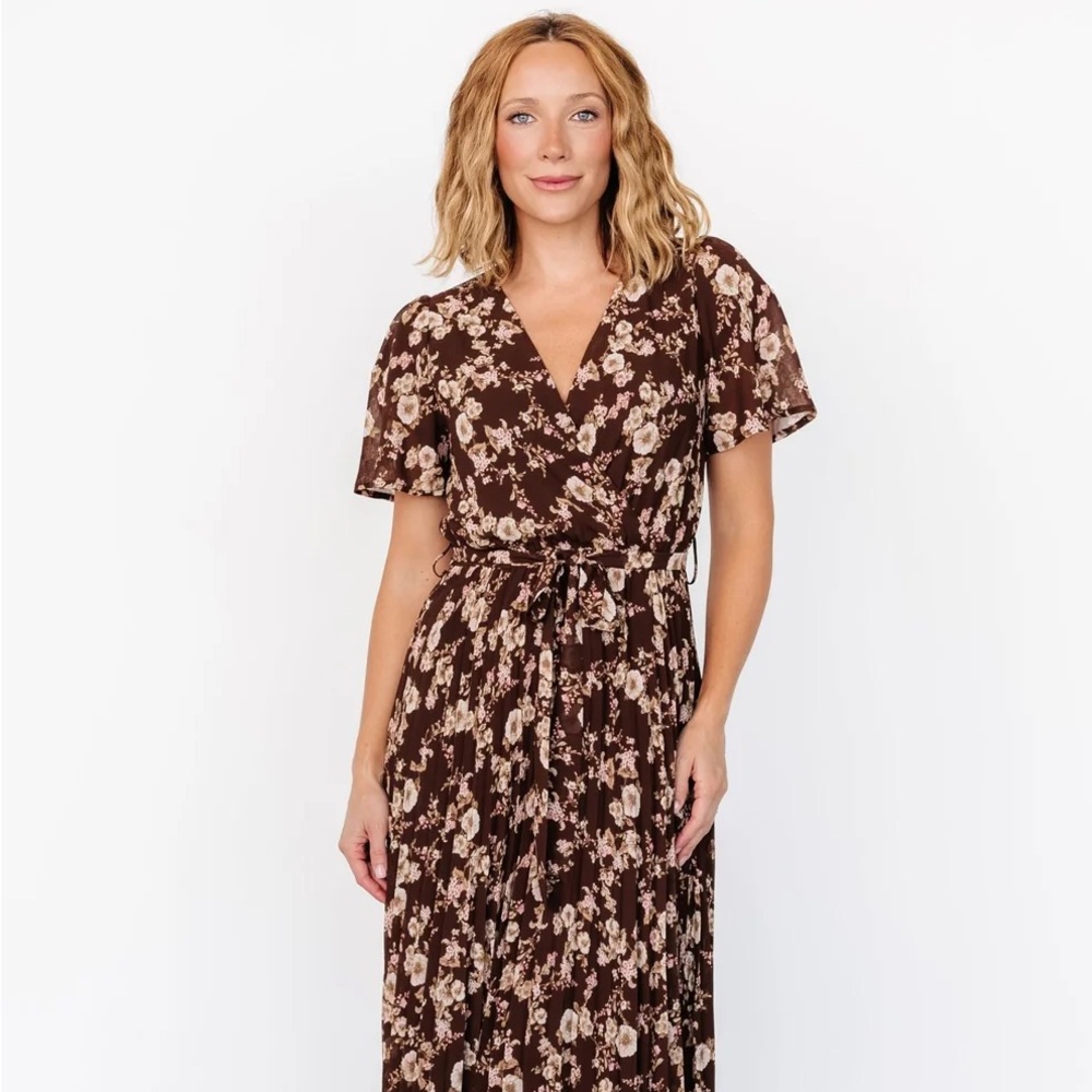 Baltic Born Floral Brown Midi Dress
